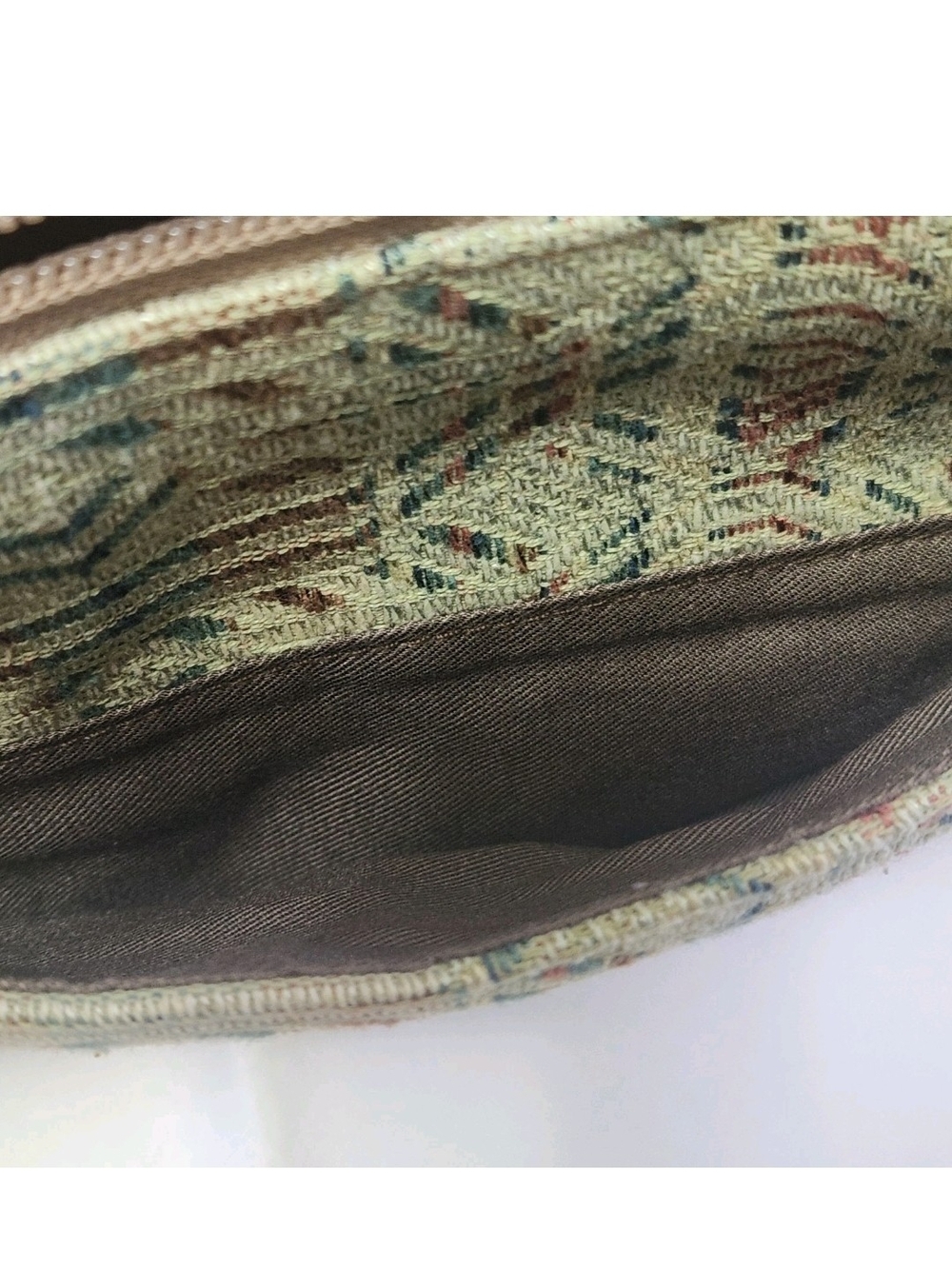 VTG 90s BG Street Aztec Tapestry Carpet Crossbody Bag 10x9x4 Bon Marche Hippie - Picture 15 of 16
